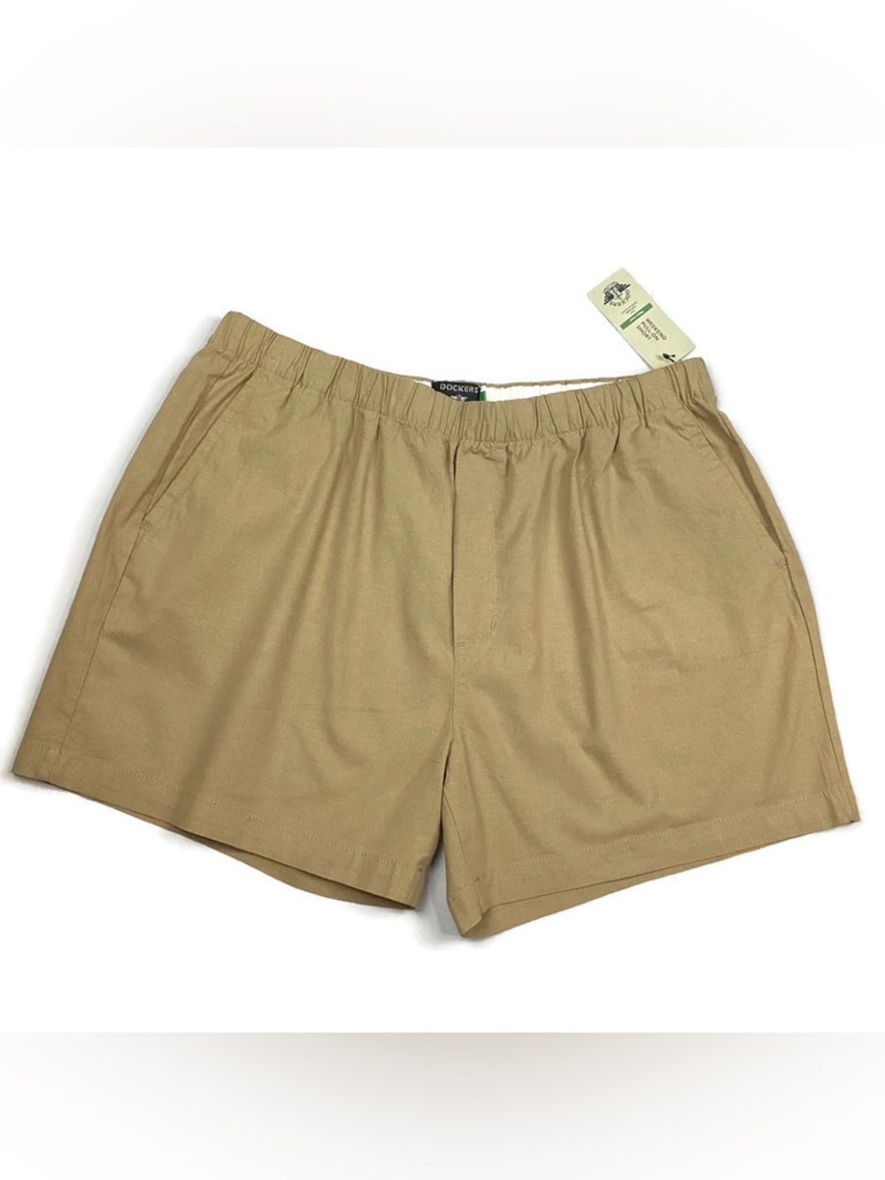 Dockers Linen Cotton Blend Weekend Pull-On Shorts Tan XL NEW! Retail $52
